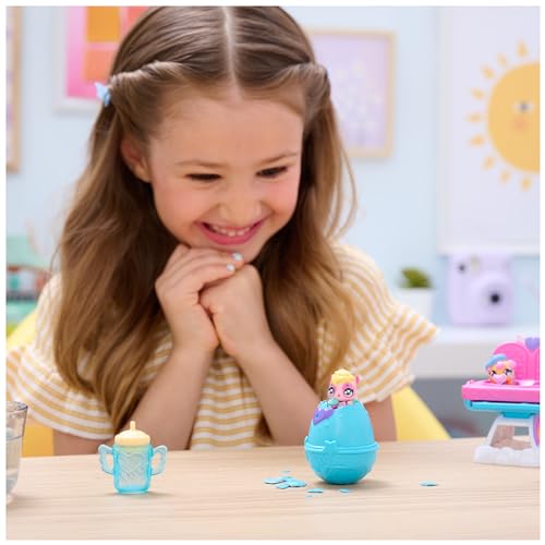 HATCHIMALS ALIVE - Pack de 2 Hatchimals + Chaise Haute - 2 Oeufs, 2 Figurines À Collectionner, 1 Chaise Haute Et 3 Accessoires - A Faire Eclore Avec De L'Eau - Thème Bébé - Jouet Enfant 3 Ans et +