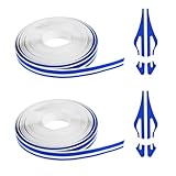 ongfuwu 2 Rolls×32Ft Car Pinstriping Tape, Vinyl Automotive Pinstriping Tape Stripe Decal, DIY Car Body Side Stripes Trim Sticker, Universal for Motorcycle Door Home Musical Instrument(Blue)
