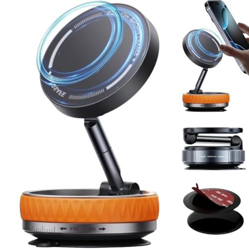 HaathGhar Magnetic Car Mobile Holder for Dashboard, Strong Suction Cup Phone Holder in Car, 360° Rotation Mobile Stand, Universal Phone Mount for All Smartphones