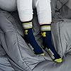 For Bare Feet NCAA Michigan Wolverines 4 Stripe Deuce Crew Sock Team Color MEDIUM #3