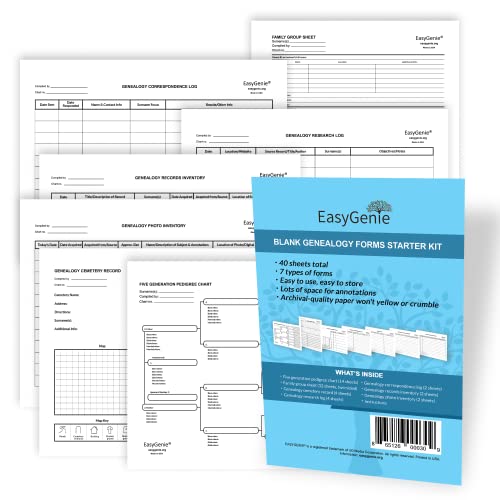 Easygenie 163091 Blank Genealogy Forms Starter Kit thumb #1