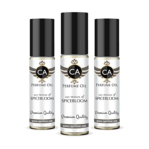 CA Perfume Impression of Spicebloom for Men Eau De Parfum Woody Spicy Scent Long Lasting Cologne for Men Travel Size TSA Ready for Day and Night Wear 0.33 Fl Oz 10ml (Pack of 3)