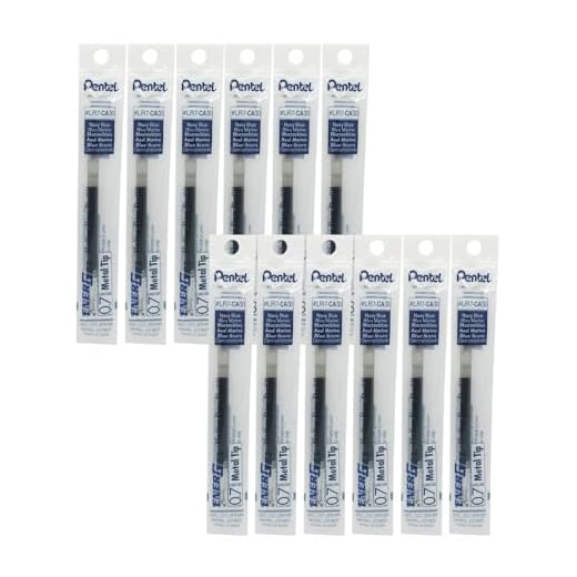 Pentel EnerGel LR7 Nachfüllmine für 0.7 mm Gelschreiber, marineblau (12 Stück)