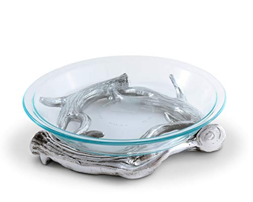Arthur Court Designs Aluminum Antler Trivet with Glass Pie Dish