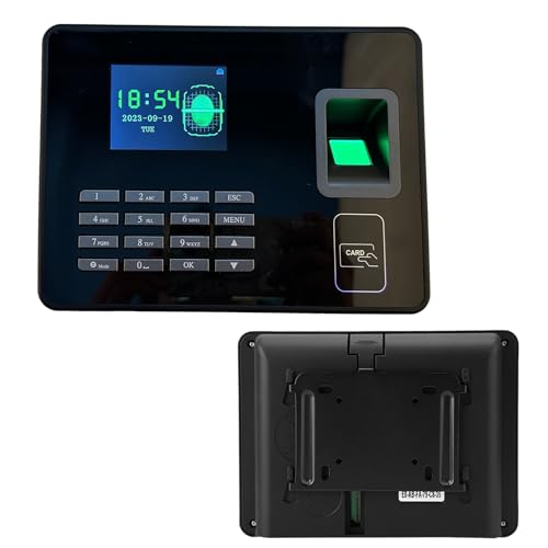 Bediffer Lecteur Biométrique D'empreintes Digitales, Machine de Présence des Employés avec Gestion Intelligente des Mots de Passe, écran LCD Noir de 2.8 (Prise UE),Système de présence