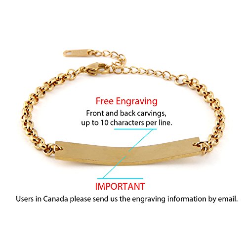 Custom Name Bar Bracelet - Personalized Delicate Metal Plate Bridesmaid Wedding Graduation Christmas3