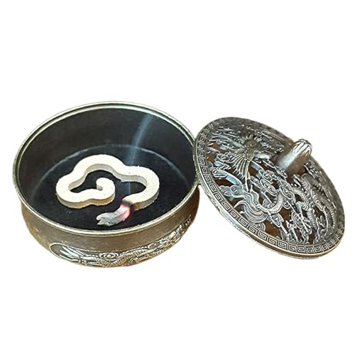 香炉ホルダー 金属製香-炉 室内用 皿 お香立て アロマセラピーバーナー 真鍮製香-炉 中国伝統様式 屋内用 芳香セラピー バーナー 吉祥雲 飾り リビングルーム 寝室