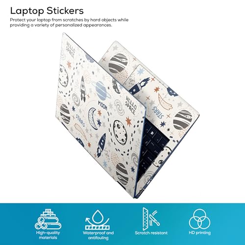 Image of Full Body Laptop Skin Bubble-Free| Laminated| Removable| HD Quality Sticker for Laptops Upto 15.6 Inches Compatible with Hp /Dell /Acer /Lenovo /Asus etc.(Space-218)