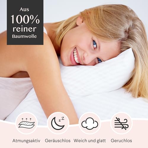 FAUNNA Kissenbezüge 60 x 60 cm, 4er Set, 100% Baumwolle mit Reißverschluss – Ansicht 3