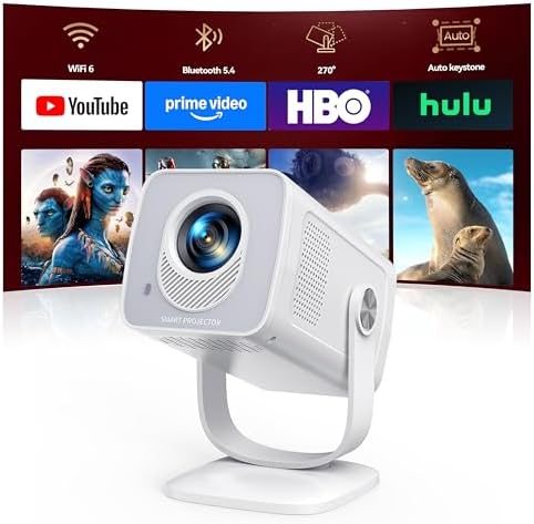 Proyector【Android 14 App Integrada & Auto Keystone】 Proyector Por...
