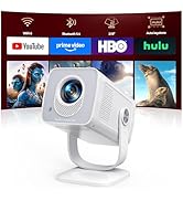 Mini-Projector with WiFi6 and Two-Way Bluetooth5.4, 1080P 4K Support, [Built-in Apps & 2026 Andro...
