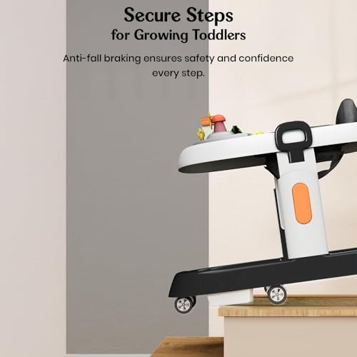 Image of StarAndDaisy Elegant Baby Walker 6 to 18 Months /Walker for Kids Girl Boy with Anti Fall Brake Pads, 3 Speed Height Adjustment, Multi-Level Seat Adjustment, Recreational Music Toy Bar, (Elegant Black)
