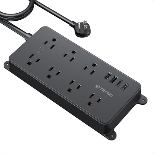 Image of TROND Power Strip Surge Protector 10ft, ETL Listed, Black