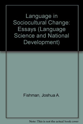 Language in Sociocultural Change 0804708169 Book Cover