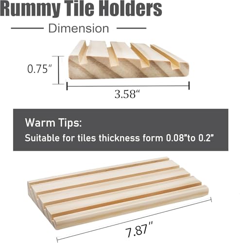 4 estantes de madera para Rummy para juego Rummikub miniatura 3