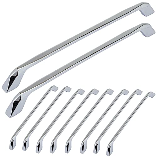 Image of Atom 12.8 inches Zinc Pull Handle | CPPT Finish | Office Wardrobe Furniture Kitchen Drawer Cabinet Push Bar, 229, Pack of 20