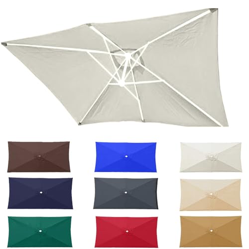 Toldo de repuesto para sombrilla rectangular de patio 1,9 x 3 m con 6 varillas. 2