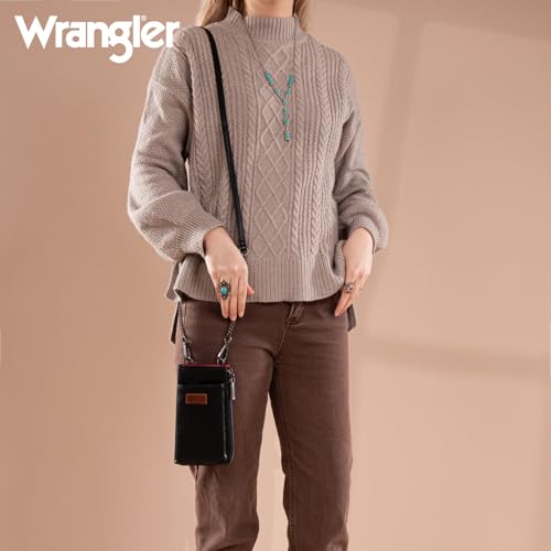 Wrangler Small Crossbody Purse for Women RFID Blocking Over Shoulder Cellphone Wallet with Credit Card Slots2