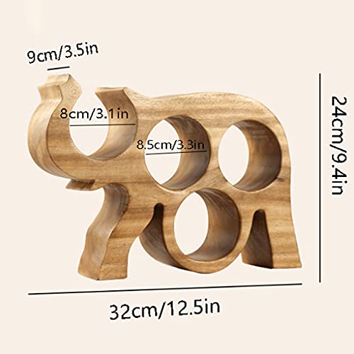 Soporte para botellas de vino de madera maciza tallada a mano miniatura 2