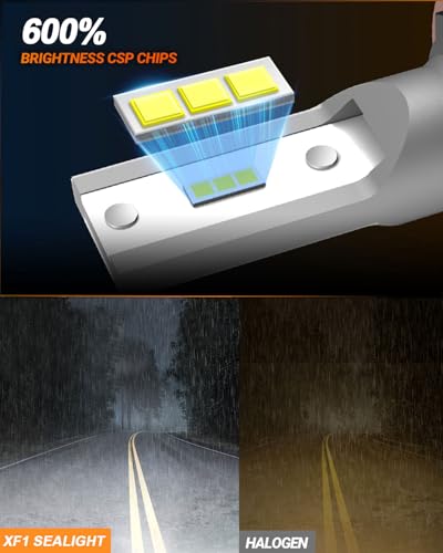 SEALIGHT 5201 5202 Led Fog Light Bulbs, 600% High Bright Super Heat Dissipation PS19W PS24W Fog Lights Led, 6500K Cool White Replacement 50000HRS Lifespan 5202 Fog Light Bulb for Car, Pack of 2 - Image 5