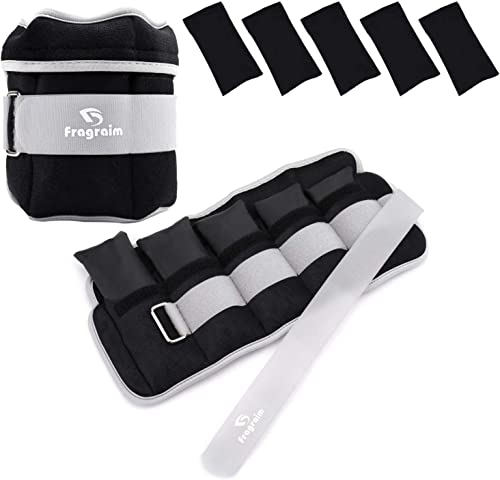 Pesas Tobillos Ajustables 1-1,5 kg Par con Pesas Extraíbles para Footing, Gimnasia, Aerobic, Fisioterapia| Cada uno 0,15-0,75 kg, Total 1,5kg, Gris