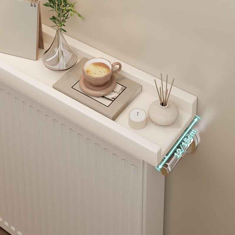 Mensola per termosifone, 30 x 12 cm, bianca, senza trapano, supporto da 6 cm, copertura moderna in alluminio per radiatori, resistente alla polvere e al fumo, decorazione per casa e ufficio