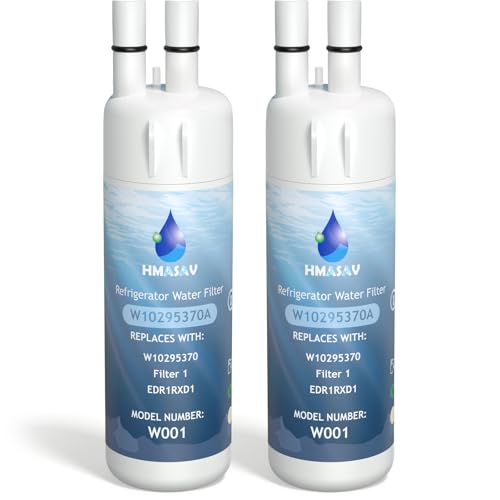 HMASAV W10295370A Water Filter Replacement, Compatible with Everydrop Filter 1, Whirlpool EDR1RXD1, EDR1RXD1B, W10295370, WHR1RXD1, KAD1RXD1, P4RFKB2, P8RFWB2L, 46-9930, 46-9081 2PACK