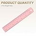 HARFINGTON 2pcs Metal Straight Ruler 15cm Metric SAE Aluminum Alloy Measuring Rulers Scale Tool with Hole for Measure Study Reading Classroom Office, Pink