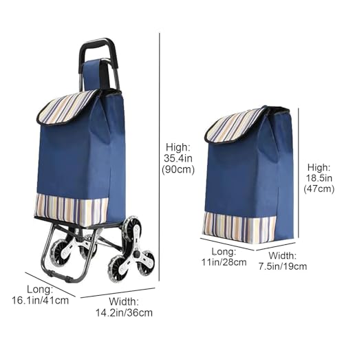 HARIPYER Einkaufstrolley Faltbarer wasserdichter Einkaufssackwagen Protable für Camping Treppensteiger Trolley – Bild 3