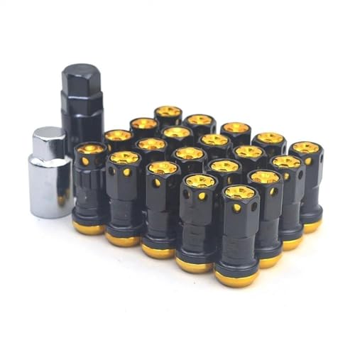 Tuercas de rueda de coche de 44mm M12x1.25 con tornillos de fijación y bloqueo de seguridad