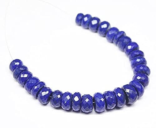 Perles lapis lazuli bleu facettées 6 pouces pour enfilage et création de bijoux