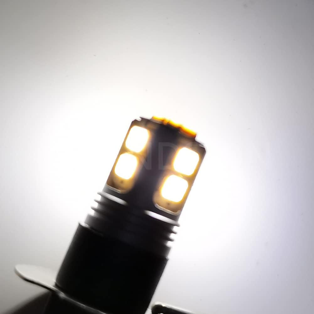 Ruiandsion Żarówki przeciwmgielne LED H3 6-40 V, białe, super jasne 2835, chipy 10SMD do samochodowych świateł przeciwmgielnych (2 sztuki)