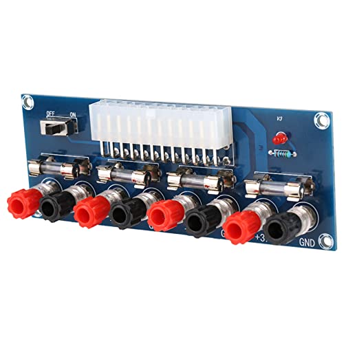 Haofy Módulo de Fuente de Alimentación de Placa de Transferencia ATX Rendimiento Confiable de Cuerpo Pequeño, 8 Puntos de Contacto, 4 Grupos de Voltaje Compatibles con Puerto ATX para Constructores