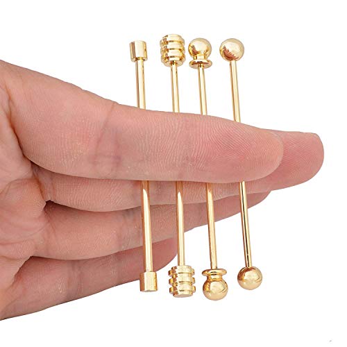 3PCS Copper Collar Bar Shirt Tie Necktie Pins Clip Clasp Lapel Stick Brooch Barbell Screw Cravat Pin4
