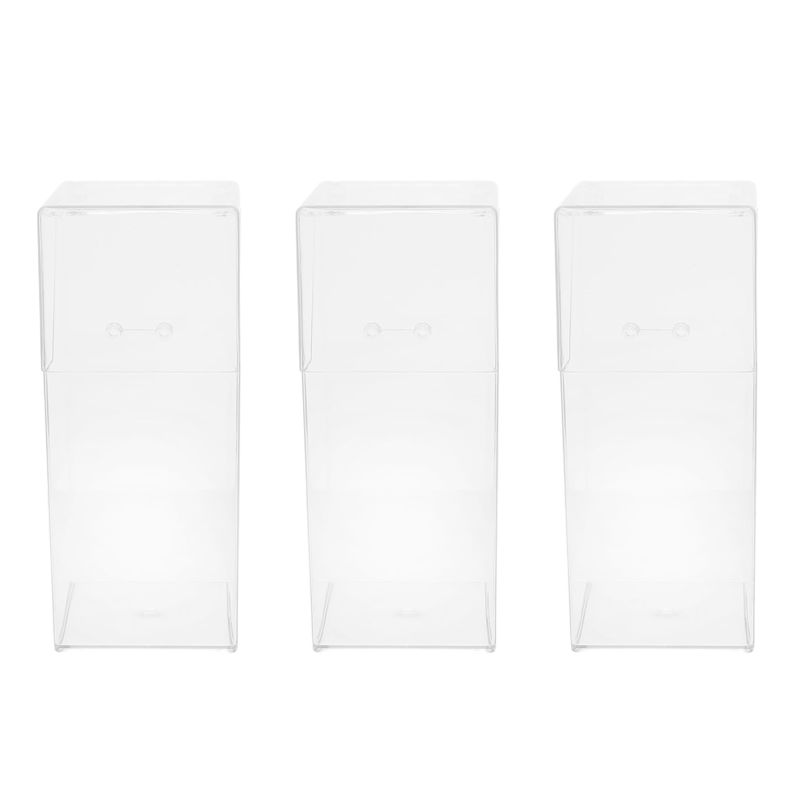 OUNONA 3er-Set Trinkhalmspender aus transparentem Acryl mit Klappdeckel