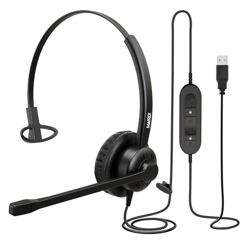Mairdi MRD-609UC Usb Headset With Microphone For Pc, Computer Headset With Mic Noise Canceling For Laptop Teams Zoom Skype Jabber Voip Telephone Office Call Center, Dragon Nuance Speech Dictation Headphone cover