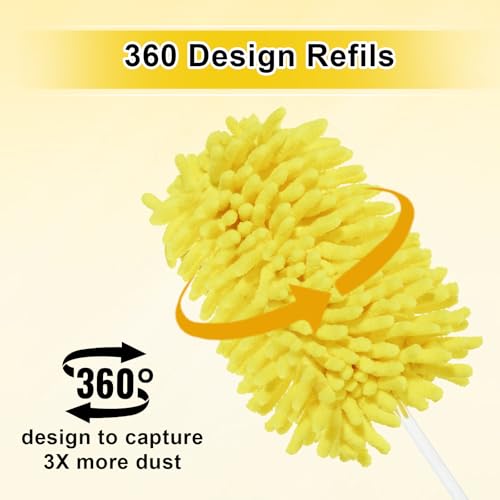 Image of 8 Pack Reusable Dusters for Duster Refills, Washable 360 Heavy Duty Duster Refills Pads, Microfiber Blind Ceiling Fan Dust Cleaning Set, Unscented