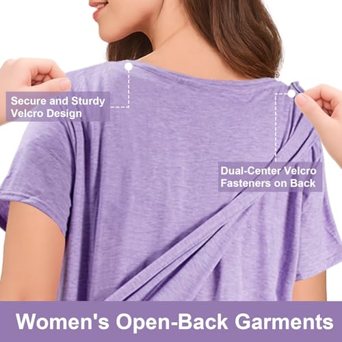 JLFDLLYYZQ Kleidung Nach Schulter op Damen Nachthemd, Stillnachthemd Zum Abreißen, Klettverschluss Zum Befestigen (XL)