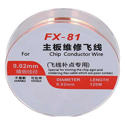Emaillierter Draht, hohe elektrische Leitfähigkeit, isoliert, dehnbar, Kupferdraht, bruchsicher, 5 Stück für flexible Kabel (FX 81, 0,02 mm Durchmesser)