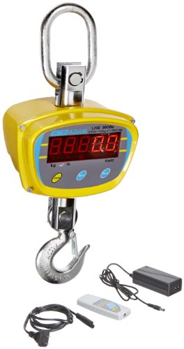 Adam Equipment LHS 3000a Crane Scale, 3000lb/1500kg Capacity, 0.5lb/0.2kg Readability, Yellow