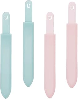 DOITOOL 4Pcs Glass Nail File with Case Crystal Fingernail Files for Natural Nails Manicure Pedicure Nail Salon Tool for Natural Gel Acrylic Fake Nails