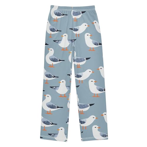 Cute Gull Birds Boys Pants Boys Athletic Pants Long Pant for Boywith Pockets Wide-Leg Size 6-14Y