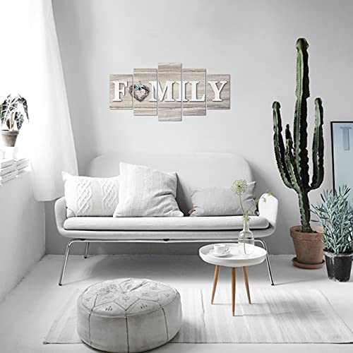Ebeng, Family Wall Decor Home Decorations Wall Decor, Family Sign Pictures Framed Canvas Wall Art Paintings Artwork For Home Art Prints 5 Pieces Large Wall Decor With Wood Fram Size 40X20 In #TOP1