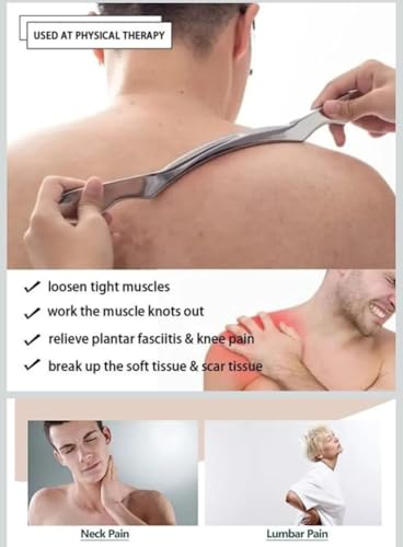 Image of Stainless Steel Long Gua Sha Tool-Guasha Long Bar Muscle Scraping Massage IASTM Tools-Help Relieve Sore Muscles Great Soft Tissue Mobilization( heavy pure 8 mm thinkness, lenth 18 inch and width 19mm ,weight 700 gm)