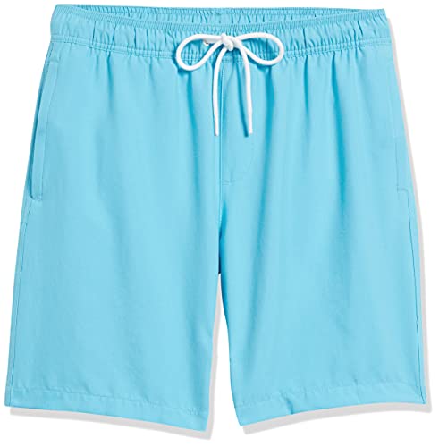 Amazon Essentials Herren 23cm Badehose mit Netzfutter, Taschen und Kordelzugverschluss, Aquablau, L