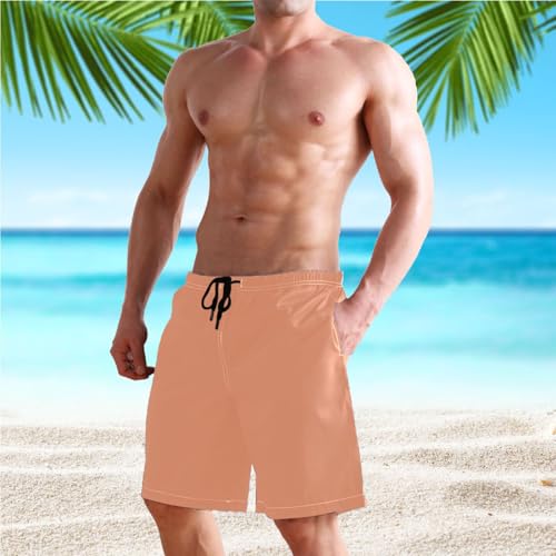 Men's Yellow Swim Trunks Shorts Swimwear Beach Board Short Bathing Suits with Mesh Lining and Pockets4