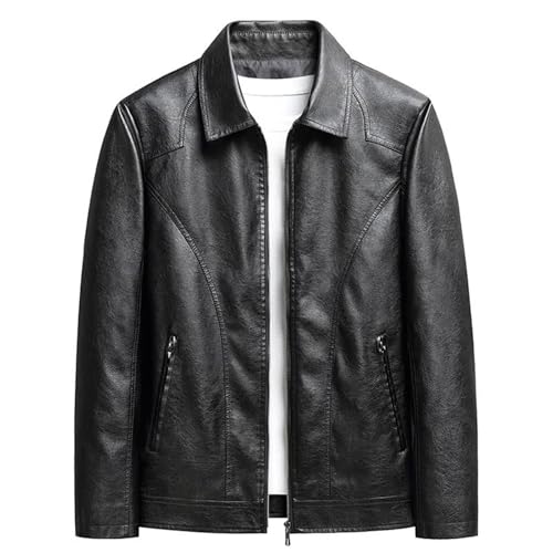 Mens Vintage Biker Leather Jacket Spring Fall Motorcycle Distressed Finish Multi-Pocket Functional Coat2