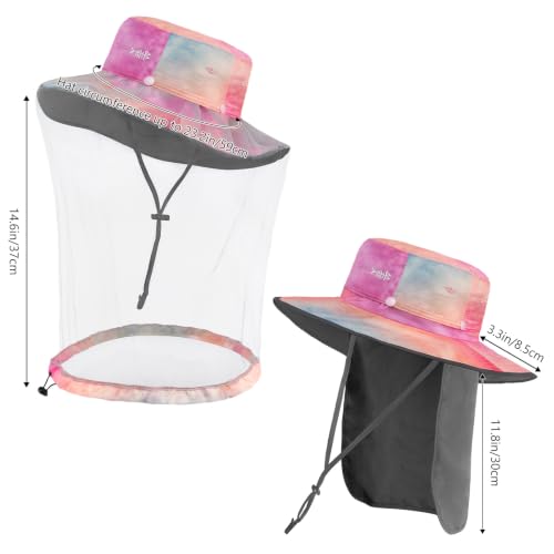 Image of BASSDASH UPF 50+ Mosquito Sun Hat with Hidden Head Net and Neck Flap for Men Women Outdoor Fishing Hiking Camping