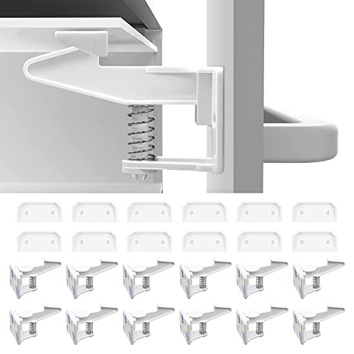 Kindersicherung Schrank Baby Sicherheit Schrankschloss 12st Ohne Bohren Und Schrauben Unsichtbar Schubladensicherung, für Schubladen Und Küchen Schranktüren Cover