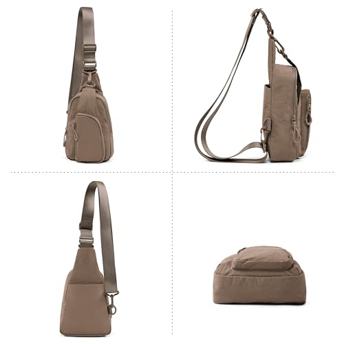 Image of ODODOS Sling Bag with Adjustable Straps Crossbody Chest Bag Lightweight Backpack for Casual Traveling Hiking